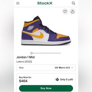 Jordan 1 Mid Men’s Nike air Jordan shoes size 8.5 from 2022